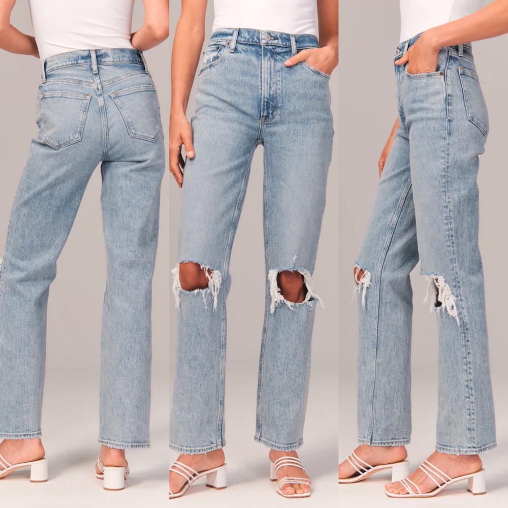 [Abercrombie & Fitch] 90s Ultra High Rise Straight Jeans - Picture 3 of 4